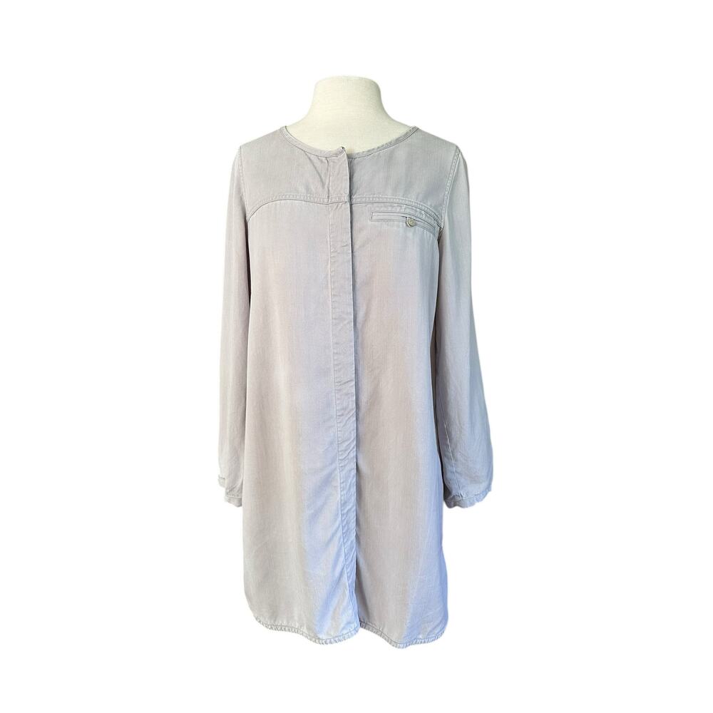 NEW Soft Surroundings Tencel Chambray Long Sleeve Button Down Shirt Dress Small